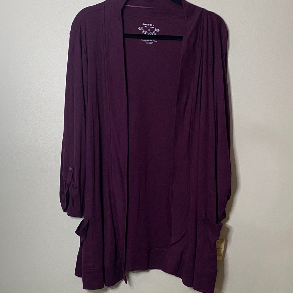 Sonoma Women's Purple Cardigan - Picture 2 of 6